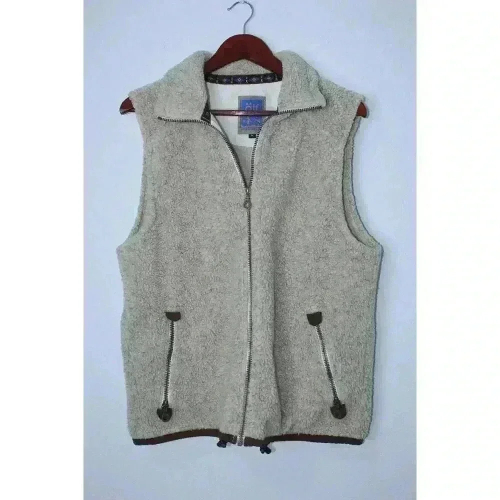 Vintage Alf Women's Sleeveless Western Cowgirl‎ Made in USA Sherpa Vest Size S
